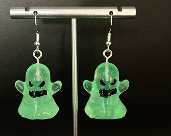Glow in the dark ghost dangle earrings,scary ghost earrings,Halloween earrings, horror earrings