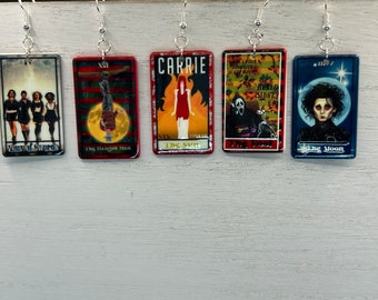 Halloween tarot card earrings, tarot card earrings,horror tarot card earrings