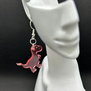 Dinosaur earrings, Jurassic earrings, Dino dangle drop earrings