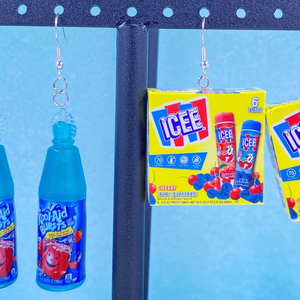 Mini brand earrings,Koolaid burst earrings,Icee pop earrings,Mini brand jewelry