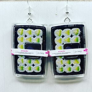 Sushi earrings,mini brand foodie earrings,miniature food earrings
