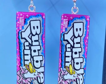 Bubble gum earrings,Miniature food earrings,Candy earrings,