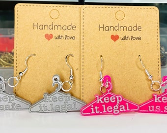 Hanger earrings,Pro choice earrings,Women’s rights earrings