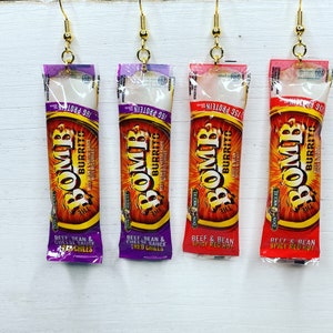 Burrito earrings/mini foodie burrito package earrings/novelty earrings