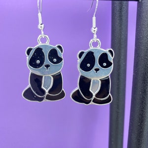 Panda earrings/zoo earrings/jungle earrings/panda bears/panda bear earrings