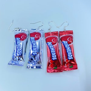 Candy earrings, miniature food jewelry,Candy bar  earrings