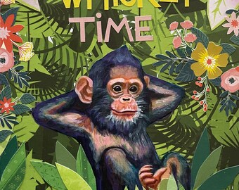 Whiskey Time  9x12 inch  Original Collage Painting