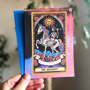 d'anniversaire mystique de licorne squelette | Carte de voeux originale de licorne gothique de Zazzle.be Liste d'envies Vous avez des idées ? Licorne squelette de sorcière | Cadeau de voeux d'anniversaire