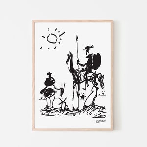 Picasso Print Don Quixote - Printable Wall Art | Museum Poster | Pablo Picasso Exhibition Poster - Above Bed Art