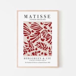 Matisse - Red Leaf Printable Wall Art | Digital Print | Exhibition Poster | Abstract Wall Art | Boho Prints | Vintage Poster