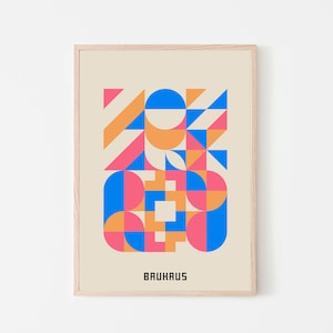Bauhaus Exhibition Poster | Printable Wall Art Museum Poster | Mid Century Poster | Bauhaus Print