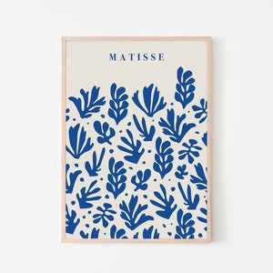 Matisse Tentoonstelling Poster - Matisse Print, Blauwe bedrukbare muur kunst, Franse muur kunst, palmblad muur kunst, designer muur kunst
