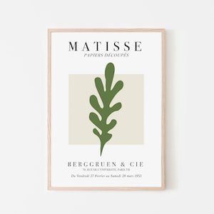 Matisse Museum Poster Green Leaf - Henri Matisse Poster Art Print | Matisse Poster Printable Wall Art
