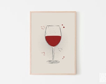 Drink Wine Glass Printable Wall Art incl. Vector File - Etsy