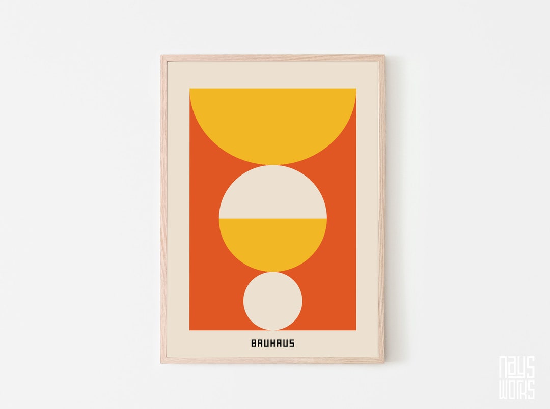Bauhaus Poster - Orange Bauhaus Print - Minimalist Wall Art ...