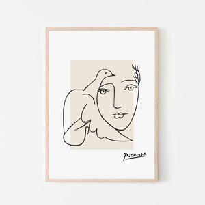 Picasso Print Line Art Woman - Museum Poster - Ausstellung Poster | Druckbare Wandkunst | Über dem Bett Kunst | Pablo Picasso Linie Kunst Poster