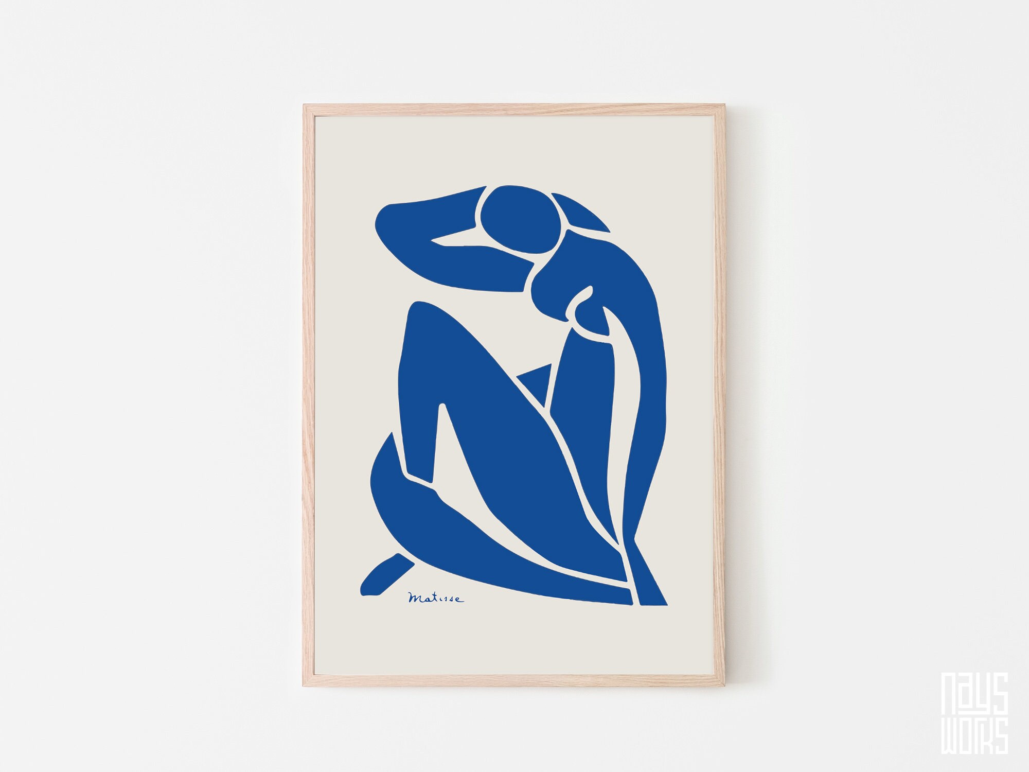 Lang Pompeji Tvunget Matisse Woman Figure Printable Wall Art Navy Blue Poster - Etsy