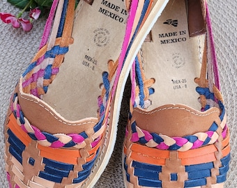 Multicolor Mocasín Style Huaraches| Mexican leather huarache| Artisan huaraches