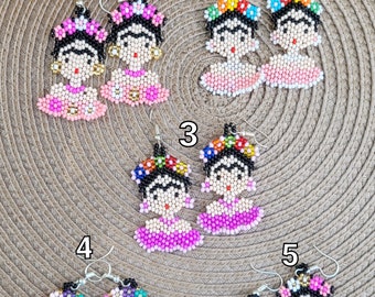 Frida Kahlo clay earrings  aretes