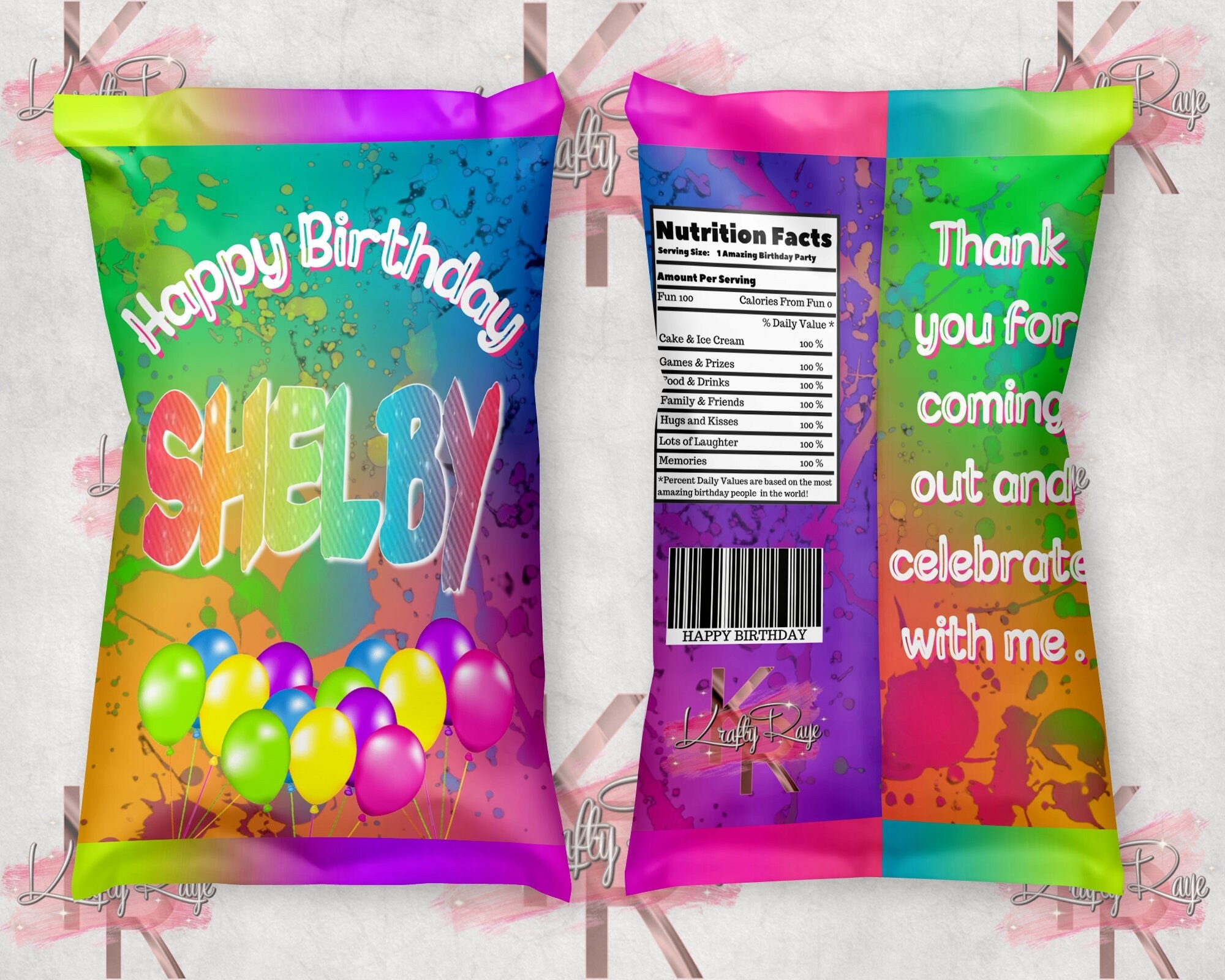 Custom Chip Bags Personalized Chip Bags Custom Party Favors Chip Bags Filled or Unfilled Etsy