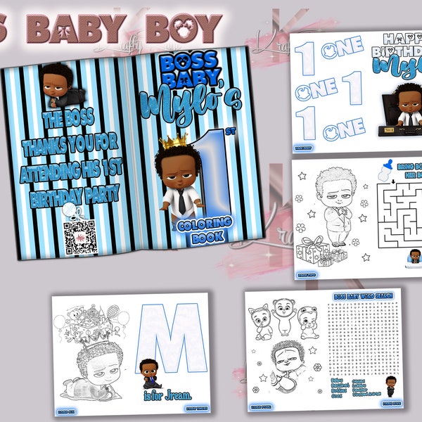 Boss Baby Jungen Malbuch | Personalisierte Malbücher | Malvorlagen| DIGITAL