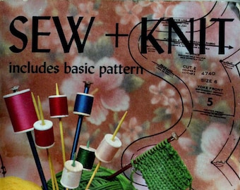 Vintage Sew and Knit Pattern; Sew/Knit design; Basic sewing and knitting; Making clothes; 128 pages; 1973; DIGITAL FILE PDF