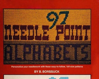 Vintage 97 Needlepoint Alphabets; Needlepoint  Patterns; Needlepoint designs; Сross stitch Patterns; 143 pages; 1975; DIGITAL FILE  PDF