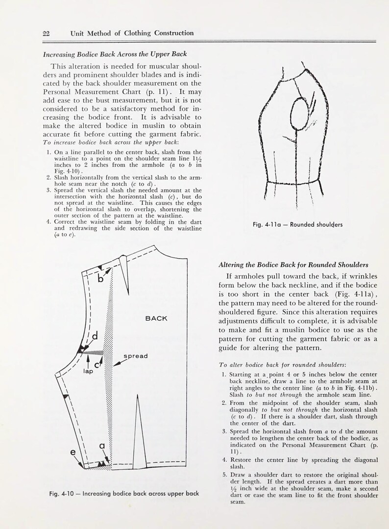 Dressmaking Fitting Problems and Pattern Alterations Unit Etsy