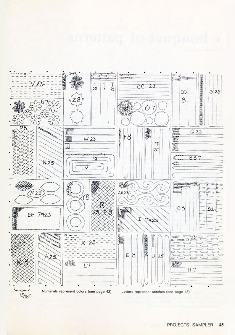 Diseño de bordado vintage Técnicas básicas de costura Costura: Crewel, bordado, apliques 80 páginas ARCHIVO DIGITAL PDF imagen 6