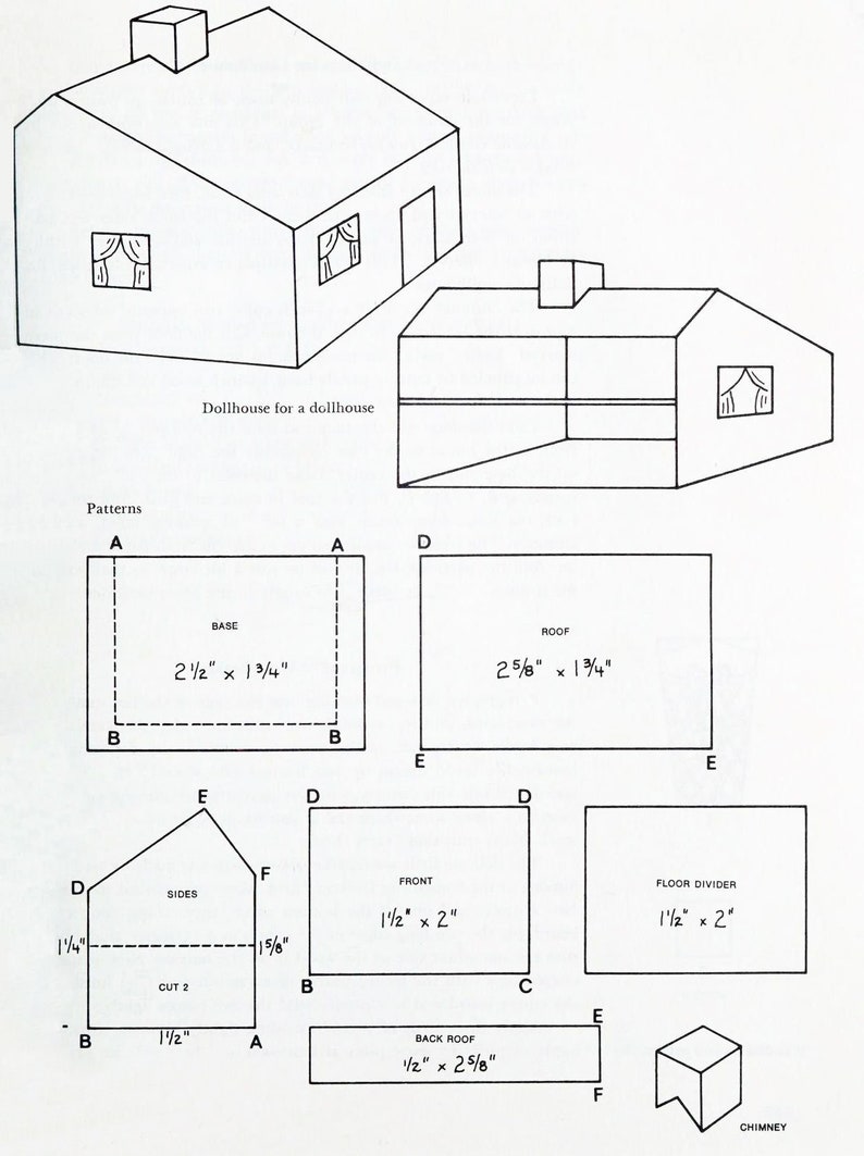 Vintage Dollhouse Construction Dollhouse Pattern Diagrams Make Your