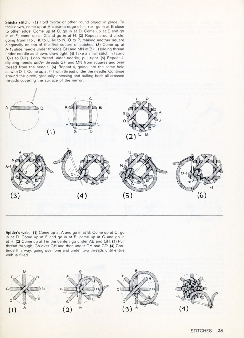 Vintage Embroidery design Basic techniques of stitchers Stitchery: crewel, embroidery, applique 80 pages DIGITAL FILE PDF image 4