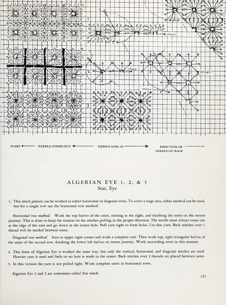 Vintage 170 Embroidery Stitch Patterns Canvas Stitches the Encyclopedia