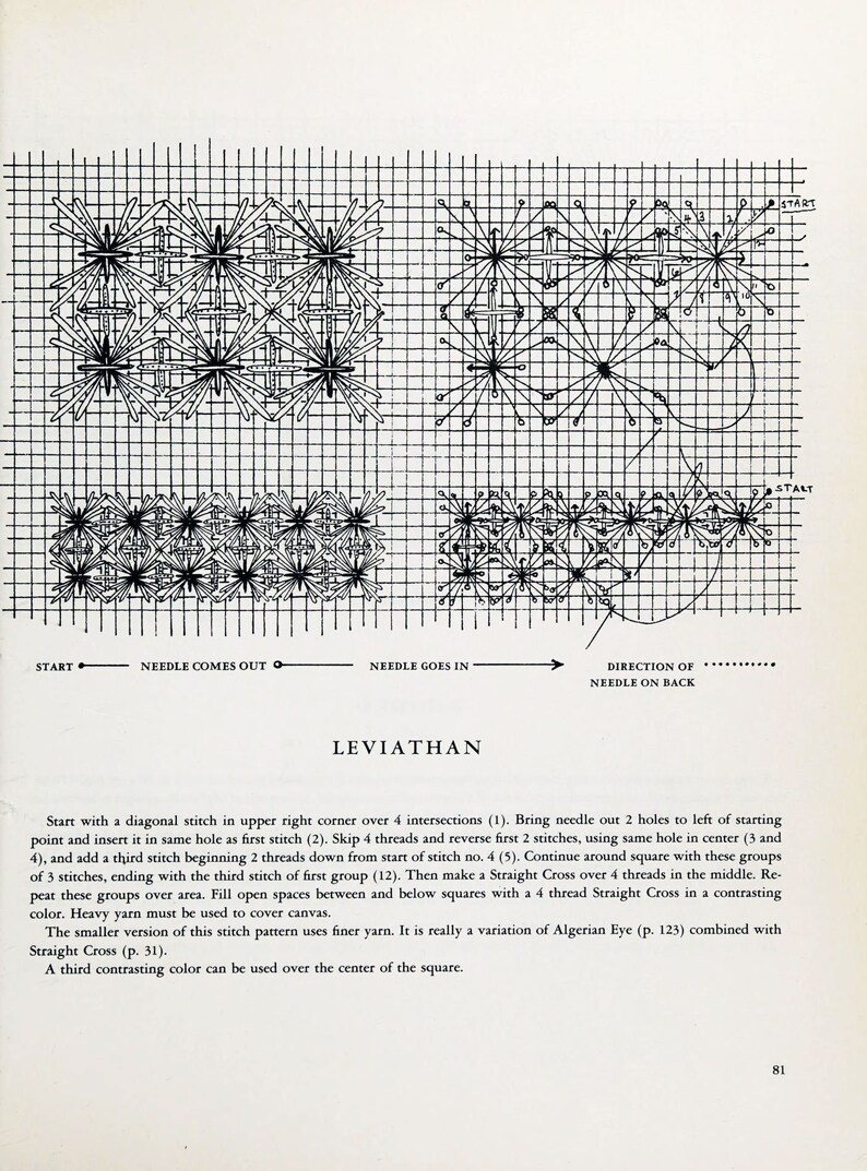 Vintage 170 Embroidery Stitch Patterns Canvas Stitches the Encyclopedia