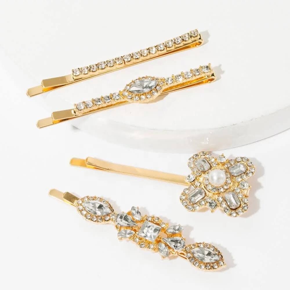 Diamond Hair Clips Etsy
