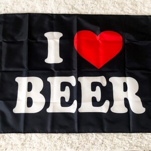 Flag 3’x5’. I Love Beer. Black.