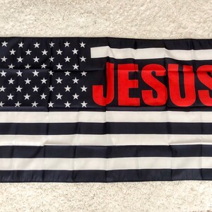 3x5 Foot Flag. Jesus. Red White and Black.