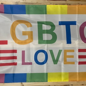 Pride Flag FREE Usa SHIPPING Equality LGBTQ+ Love Gay Human Rights Love Justice Same Sex Marriage Banner Sign Poster Single Side 3x5’
