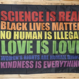 Together We Rise Flag FREE SHIPPING Equality No Humans Are Illegal Human Rights Love Justice Marriage usa Banner Sign Poster Single Side 3x5