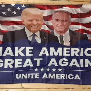 Donald Trump Robert Kennedy Jr Flag FREE Usa SHIP President Republican Vance Maga Save America Healthy Banner Sign Poster Single Side 3x5’