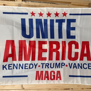Donald Trump Vance Kennedy Jr Flag FREE Usa SHIP President Republican Maga Unite America Healthy Banner Sign Poster Single Side 3x5’