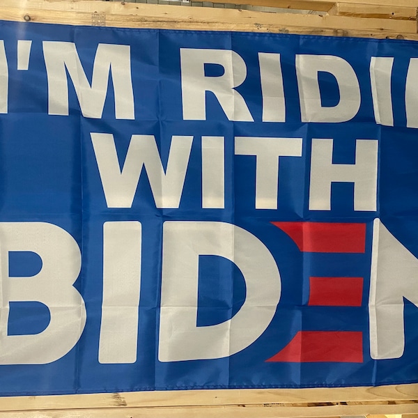 Joe Biden 2024 Flag FREE USA SHIPPING Ridin’ With Kamala Harris President Vote Democrat Liberal Equality Banner Sign Poster Single Side 3x5’