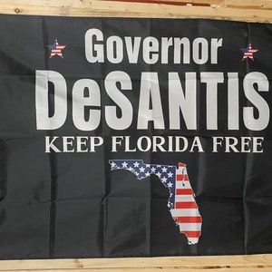 Ron Desantis Flag FREE USA SHIPPING Pres Desantisland Republican Florida Vote Red Save America Economy Banner Sign Poster Single Side 3x5’