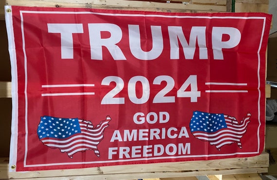 God Guns & Donald Trump Vote Red Republican MAGA President Election 2024 Save America Freedom Fix America Rights Sign Banner Poster 3x5 foot