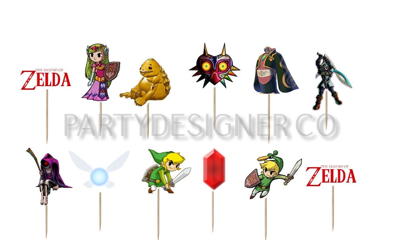 DIY The Legend of Zelda Cupcake Toppers 12pc 24pc or 36pc Etsy