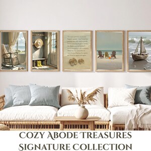 Memories of the Shore Wall Art Set, Coastal Digital Prints, Beach House Decor, Moody Coastal Gallery Art, Nautical Printable Bundle