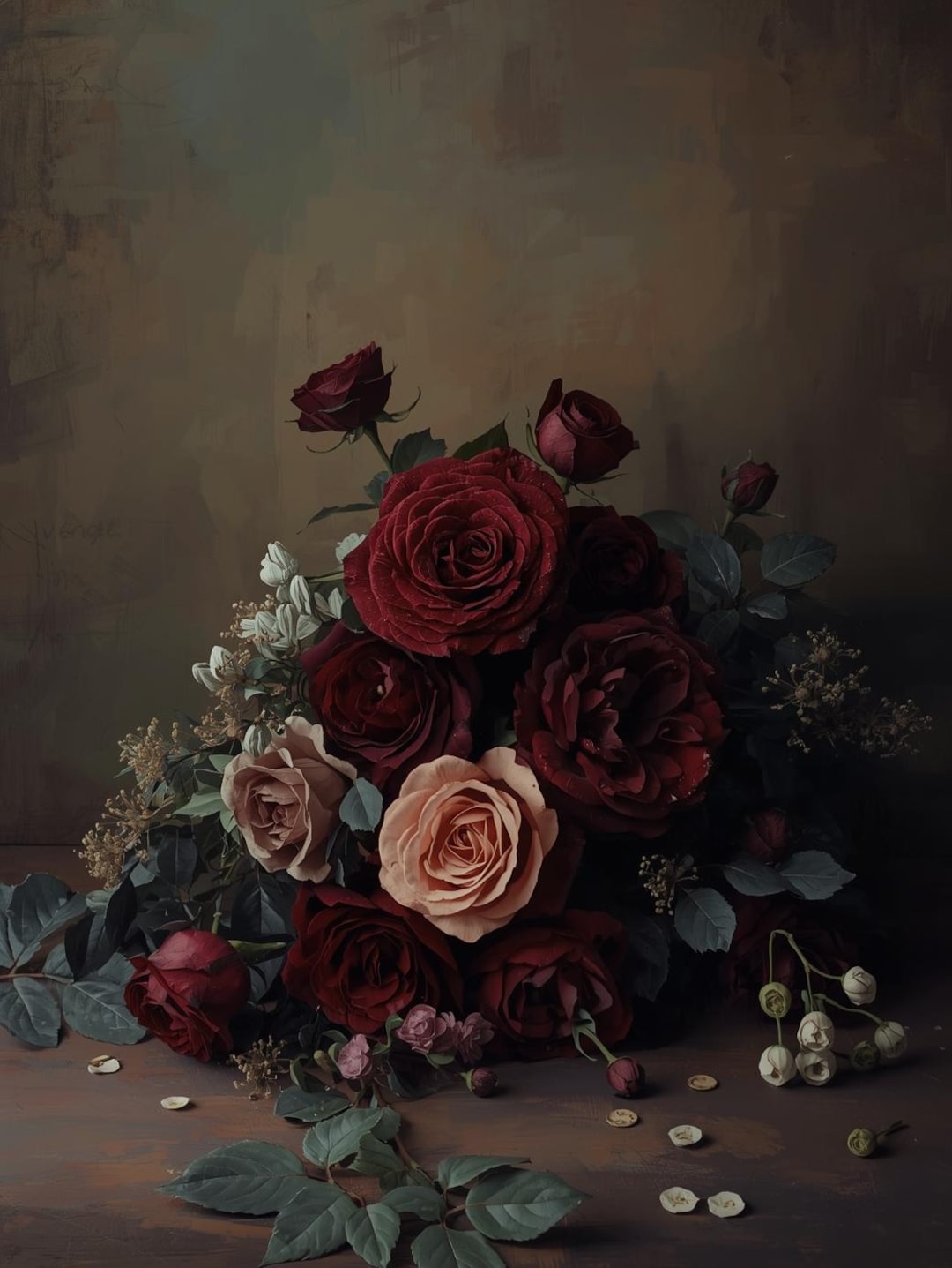 Decorative Dark Floral Wall Art | Moody Gothic Rose Print | Cozy Dark ...