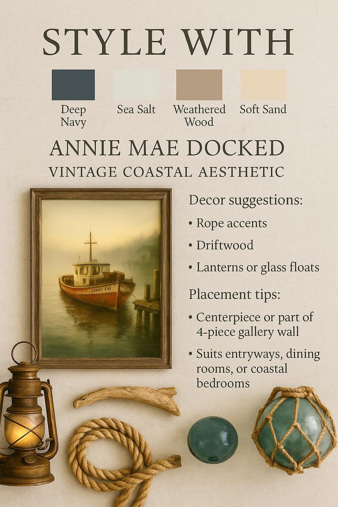 Coastal Fishing Boat Print: Moody Nautical Wall Art (digital Download ...