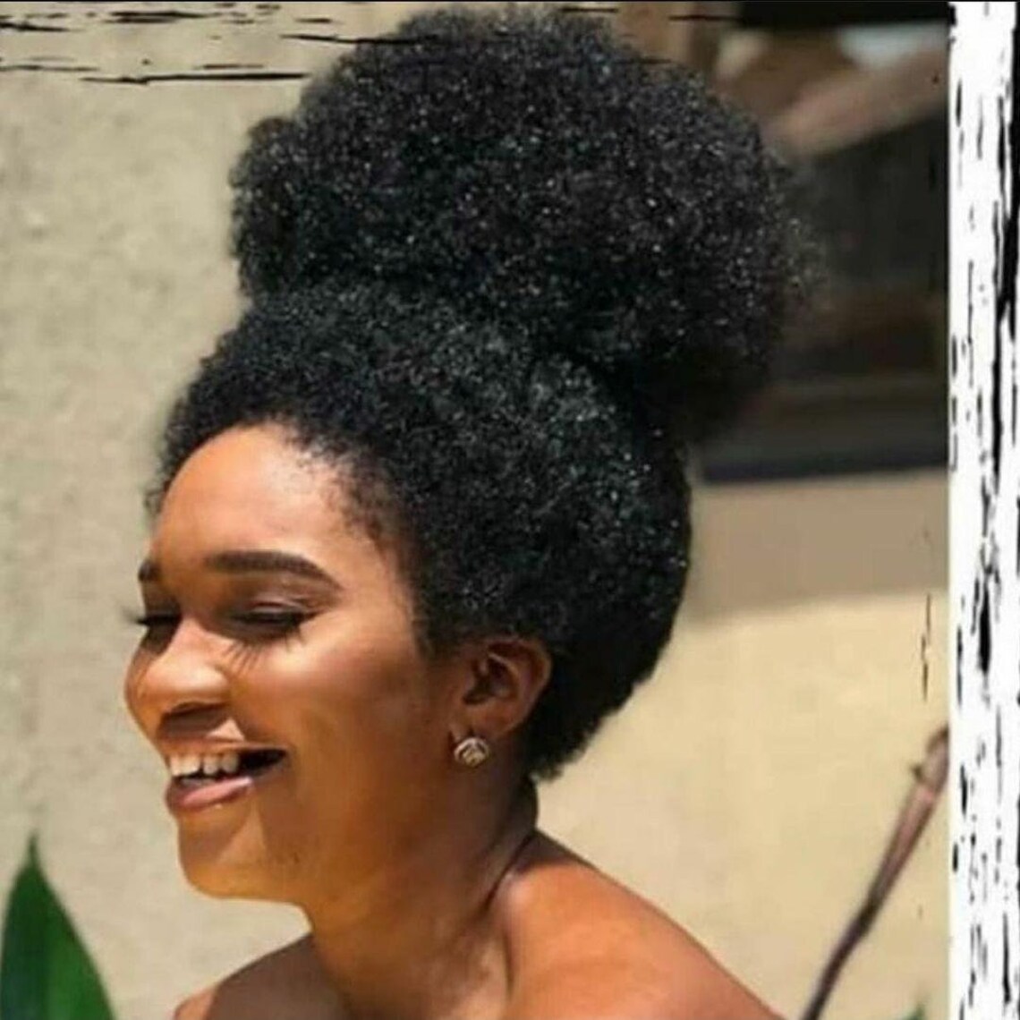 Afro Wig Bun Synthetic Etsy