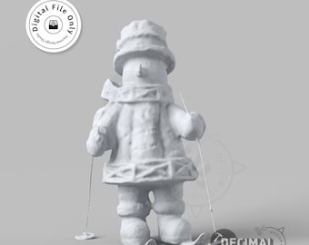 Snowman Skiing 3D Model: Christmas Decor (STL File)