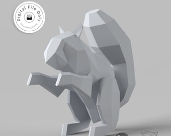 Low Poly Squirrel 3D Model: STL File (Digital Download)